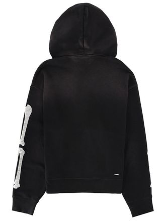 Amiri Black Bones White Bone Graphic Cotton Hoodie