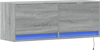 vidaXL Vidaxl - tv Wall Cabinet with led Lights Grey Sonoma 100x31x35 cm