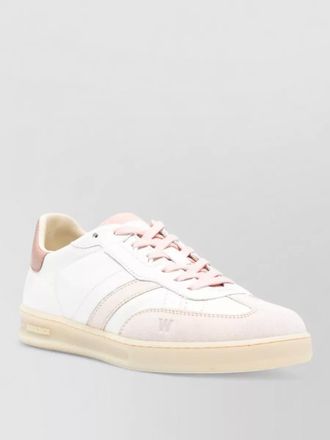 Woolrich leather striped low-top sneakers