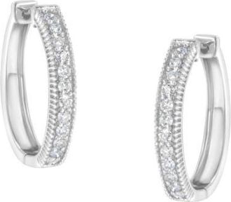 House of Brilliance 10KT White Gold 1.00 cttw Diamond Hoop Earring at Nordstrom