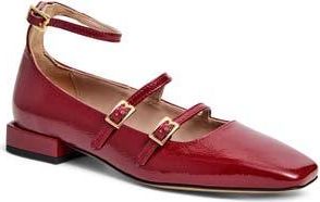 Bruno Magli Petra Ankle Strap Mary Jane Flat in Bordeaux Patent at Nordstrom Rack, Size 10.5
