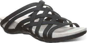 Bearpaw Zinnia Faux Leather Slide Sandal in Black at Nordstrom Rack, Size 10