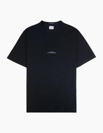 C.P. Company Mens Cp Company Metropolis Series Mercerized Logo T-shirt Black 999 - Size: 34