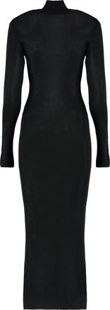 Self Portrait Womens Knitted Maxi-Dress With Cut-Out Detail Black Viscose