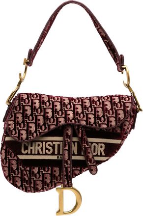 Dior Pre-owned Womens Saddle Shoulder Bag Jacquard - Purple Textile - One Size