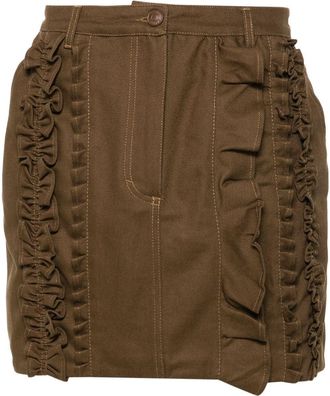 Cecilie Bahnsen Odin mini skirt - women - Cotton - 12 - Brown