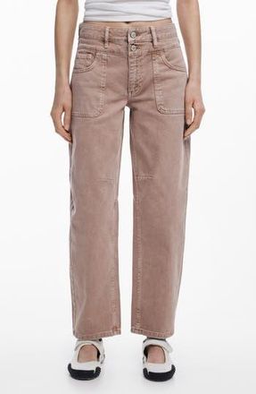 Desigual Straight Leg Ankle Jeans in Beige at Nordstrom Rack, Size 38