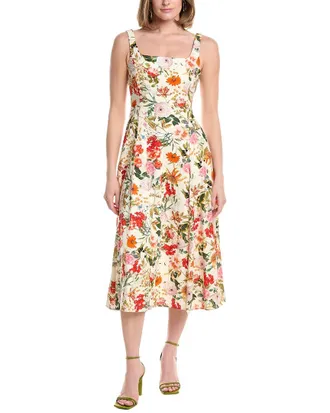 Julia Jordan Linen-Blend Sleeveless Midi Dress