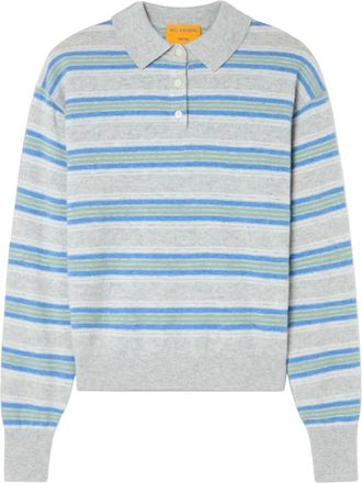 Guest In Residence Collegiate Stripe Polo - Dames - Cashmere truien - Veelkleurig - M - Kasjmier - Truien & Vesten
