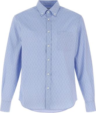 Ferragamo Camicia Gancini jacquard - Blu
