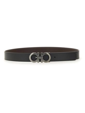 Ferragamo Black Cut To Size Reversible Belt