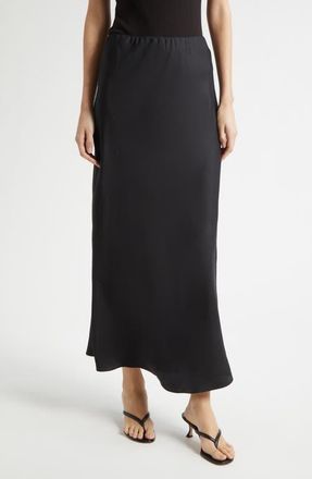 Toccin Heidi Silk Slip Skirt in Jet at Nordstrom, Size 10