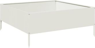 vidaXL Vidaxl - Fioriera Rialzata da Giardino Bianca 100x100x25 cm in Acciaio