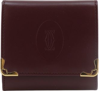 Cartier Bordeaux Red Color Wine Red Leather Coin Purse/Coin Case (Pre-Owned)