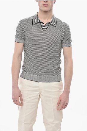 Altea Striped Polo-Collar Sweater size M