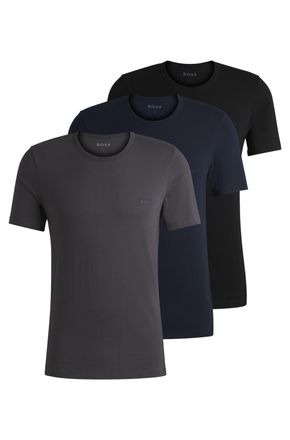 HUGO BOSS T-Shirt BOSS Rundhals BOSS ONE, Herren, Gr. XXL (56), blau (open_blau497), Jersey, Obermaterial: 100% Baumwolle, Basic, Rundhals, eingesetzt normaler 
