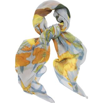 Saachi Springtime Pleated Floral Scarf in Yellow at Nordstrom Rack