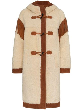 Philosophy di Lorenzo Serafini lammy coat met franje op de schouders - Beige