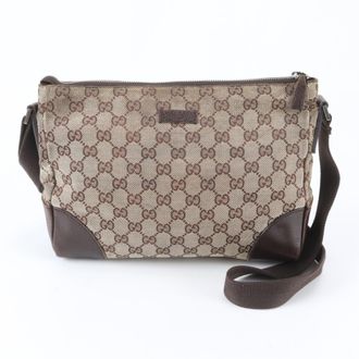 Gucci Gg Canvas Beige Brown Gg Canvas Shoulder Bag (Pre-Owned)