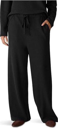Eileen Fisher Waffle Doubleknit Wide Ankle Pant Womens Clothing Black : XL, Cotton/Lyocell/Tencel