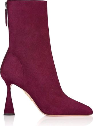 Aquazzura Amore Bootie 95 - Dames - Laarzen met Hak - Paars - 36 1/2 EU - Leer - Schoenen