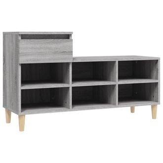 vidaXL Mueble Zapatero Madera Contrachapada Gris Sonoma 102x36x60 Cm Vidaxl