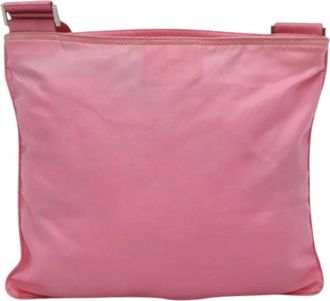 Prada Pre-owned Cross Body Bags, female, Pink, Size: ONE SIZE Pre-owned Nylon Shoulder Bag