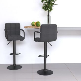 vidaXL Vidaxl - Taburetes De Cocina 2 Unidades Tela Gris Oscuro