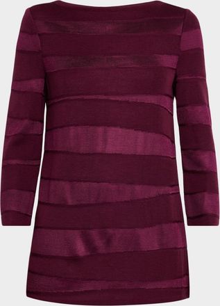 Misook Horizontal Striped Tonal Knit Tunic
