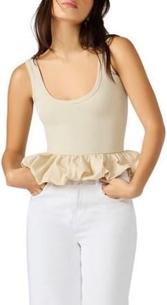 Steve Madden Jess Ruffle Hem Rib Tank in Oatmeal at Nordstrom Rack, Size X-Large