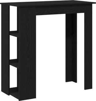 vidaXL Mesa De Bar Con Estante Roble Negro 102 X 50 X 103.5 Cm Vidaxl