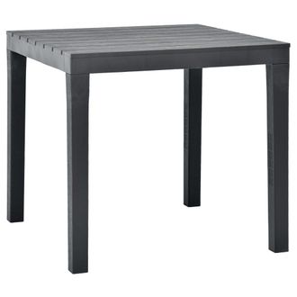 vidaXL Mesa De Jard&iacute;n De Pl&aacute;stico Gris Antracita 78x78x72 Cm Vidaxl