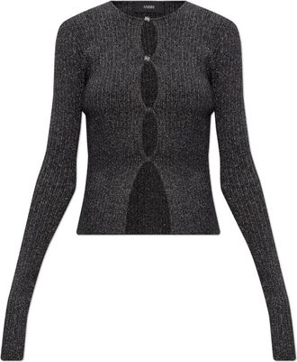 Amiri Metallic Thread Cardigan - Dames - Vesten - Zwart - M - Truien & Vesten