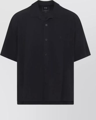 Yohji Yamamoto mens woven short sleeve shirt