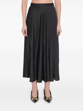 Balenciaga asymmetrical midi skirt - women - Polyester - 36 - Black