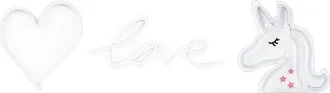 Beliani Conjunto De 3 Letreros Led De Ne&oacute;n Rosa Luces Pvc Accesorio Decorativo Susie