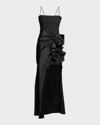 Cinq &agrave; Sept Drina Sleeveless Satin Wrap Gown