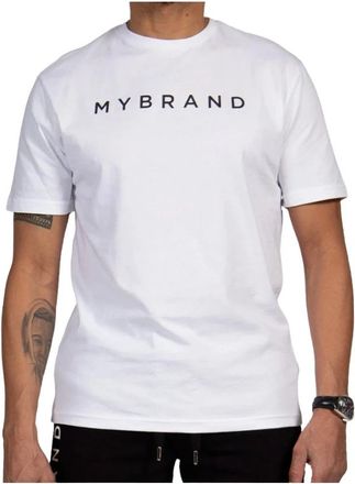 My Brand Witte Katoenen T-shirt met Logo - Heren - T-shirts - Wit - 2XL - Katoen - Tops