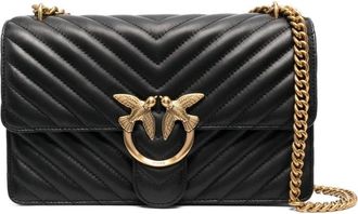 Pinko Classic Love Bag One Chevron - Dames - Schoudertassen - Zwart - ONE Size - Nylon - Tassen