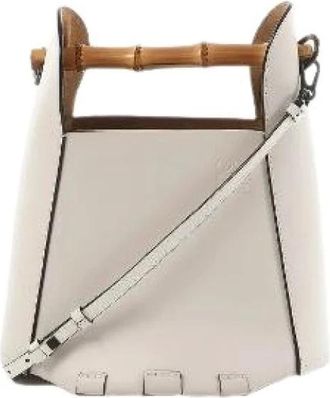 Loewe Pre-owned Bucket Bags, female, Beige, Size: ONE SIZE Pre-owned Bamboo Bucket