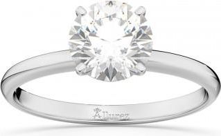 Allurez Four-Prong 14k White Gold Solitaire Engagement Ring Setting
