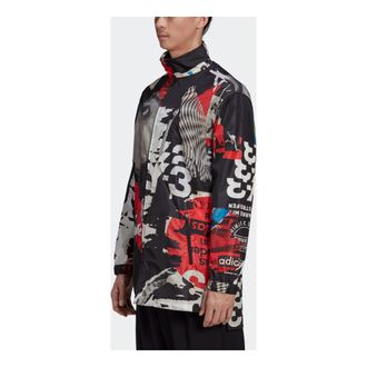 adidas Mens Y-3 Graffiti Printing Loose Long Sleeves Jacket Multi-Color GK4375