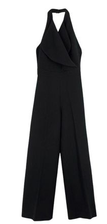 Emilia Wickstead Black Halter-neck Wide Leg Jumpsuit Size S
