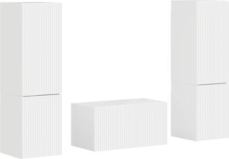 vidaXL Conjunto De Mueble De Tv 5 Uds. Brillante Madera De Ingenier&iacute;a Vidaxl