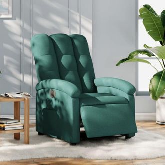 vidaXL Vidaxl - Sill&oacute;n Reclinable El&eacute;ctrico Tela Verde Oscuro