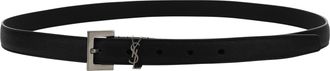 Saint Laurent Mens Leather Belt Black Lamb Ovis Aries E Braces