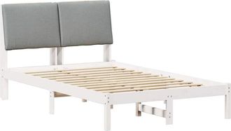 vidaXL Estructura De Cama Con Cabecera Y Gris Claro 120 X 200 Cm Vidaxl