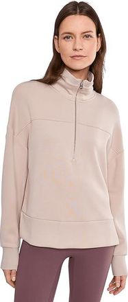 Varley Kayleigh 1/2 Zip Sweat Womens Sweatshirt Mushroom : XXS, Elastane/Polyester/Viscose