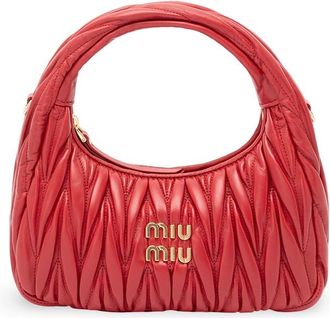 Miu Miu Wander Matelass&eacute; Leather Hobo Bag