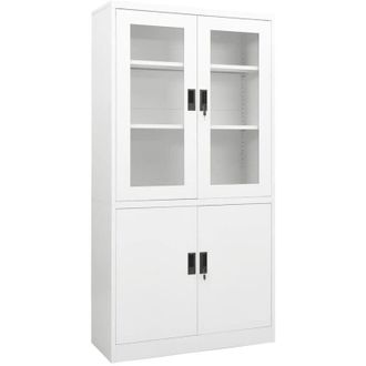 vidaXL Vidaxl - Armadio per Ufficio Bianco 90x40x180 cm in Acciaio